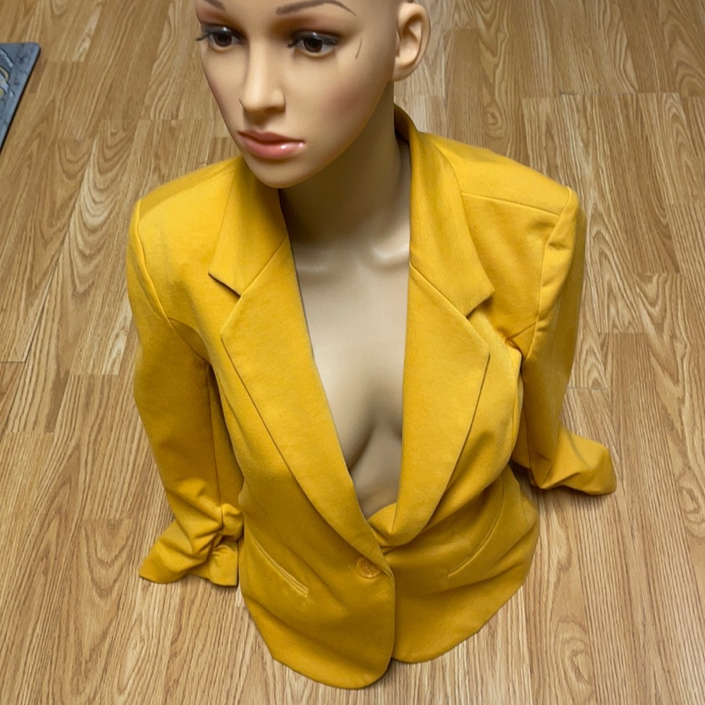 Christian Siriano  Gold (Mustard) size Small jacket. Washable and beautiful